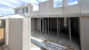 3D printed home mid construction