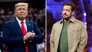 Salman Khan took a dig at US President Donald Trump.