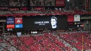 Moment of silence for Charlie Kirk at State Farm Stadium in Glendale, Arizona
